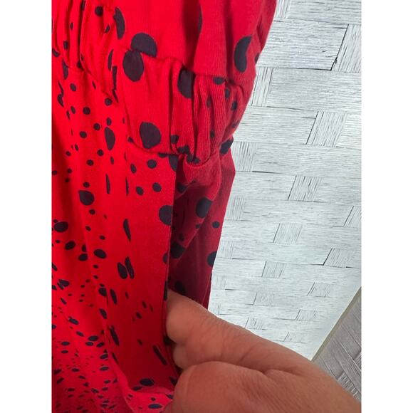 Ulla Popken polkadot Tshirt dress red & blue drawstring waist pockets plus size - Picture 5 of 13